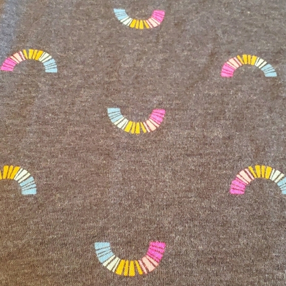 Cat & Jack Gray Think Long Sleeve Shirt w/Rainbows & Yellow Cuffs Size L (10-12) - Picture 6 of 8